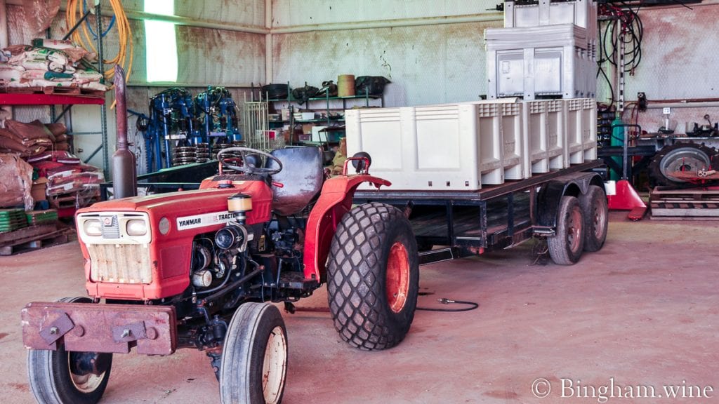 20090824_0043-1200-web-16x9 | Bingham Family Vineyards old tractor in a barn