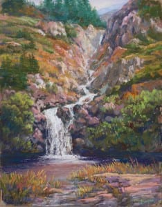 painting Canadian Waterfall by Peggy Bingham