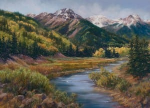 painting Colorado Mountains by Peggy Bingham