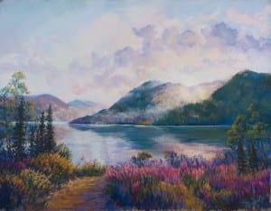 painting Fireweed at Hope, Alaska by Peggy Bingham