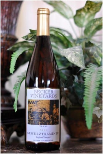 Becker vineyards gew 2009 with Bingham Family Vineyard's grapes