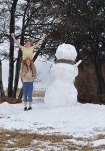 Emilee and Savannah's snow man