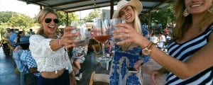 women at a wine brunch