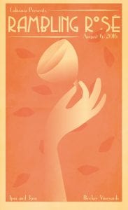 rambling rose at Becker vineyards poster