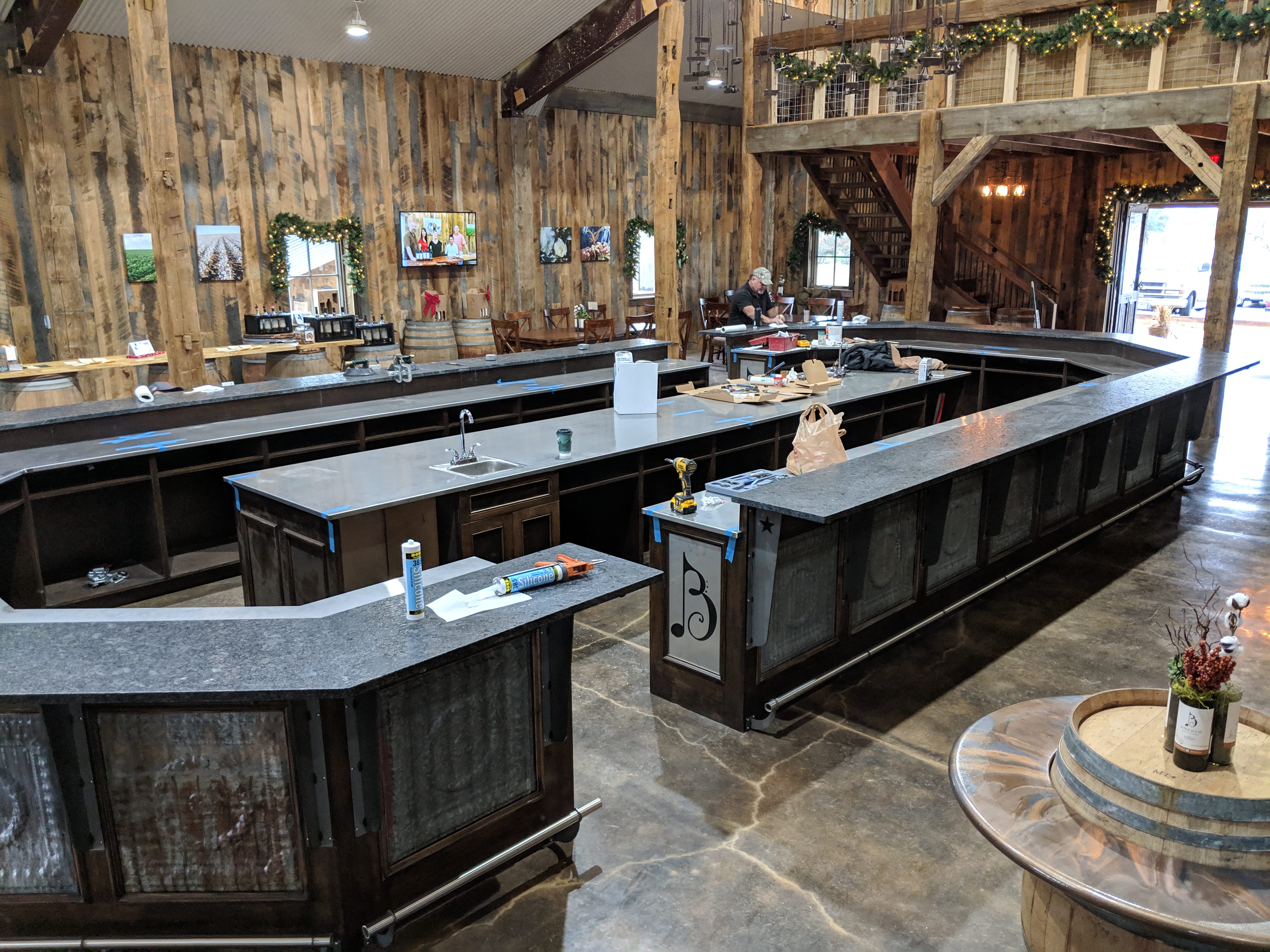 Even more creative work going on at our Fredericksburg tasting room! Bingham Family Vineyards