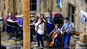 people playing music bingham family vineyards wine club dinner in Fredericksburg Texas