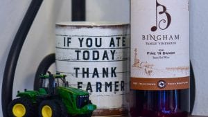 bingham Family vineyards 2017 dirt farmer with if you ate today thank a farmer mug & toy tracker
