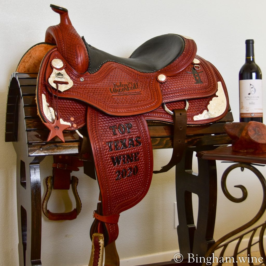 20.02.25_untitled_056.2048.web.1x1 | Bingham Family Vineyards Houston Livestock and Rodeo Uncorked award saddle for best Texas wine in 2020