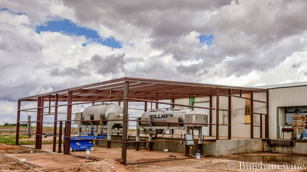 21.05.19_wineryhempconstruction_003-1080-web-16x9-1 | Bingham Family Vineyards Framing out of building to cover two grape crush press machines at Bingham Family Vineyards.