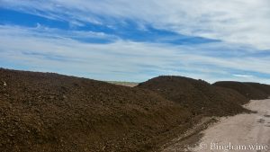 Piles of compost at Bingham Organic Farm.