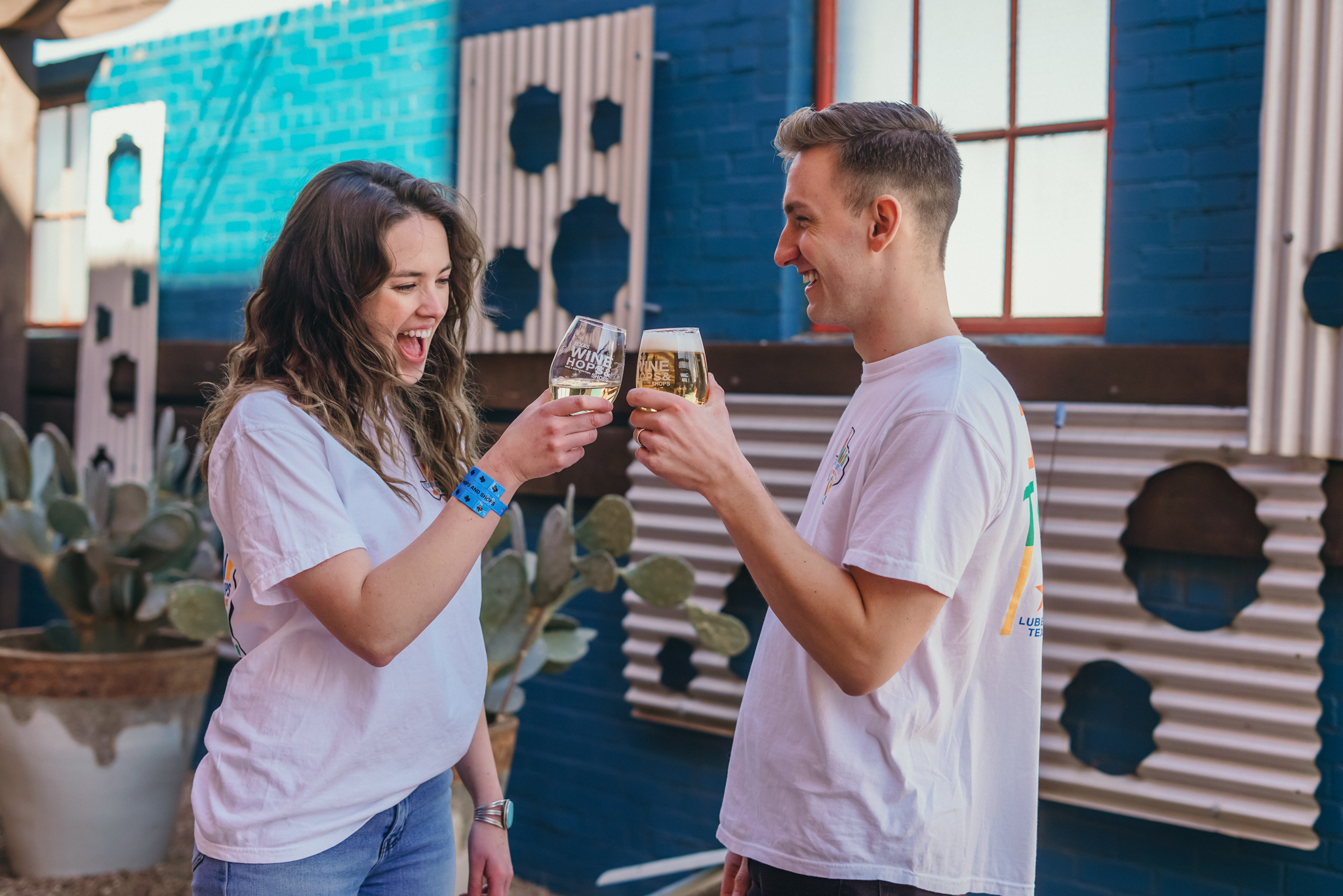 friends visiting at Texas Wine, Hops & Shops, Wine & Beer Festival, April 22nd 2023