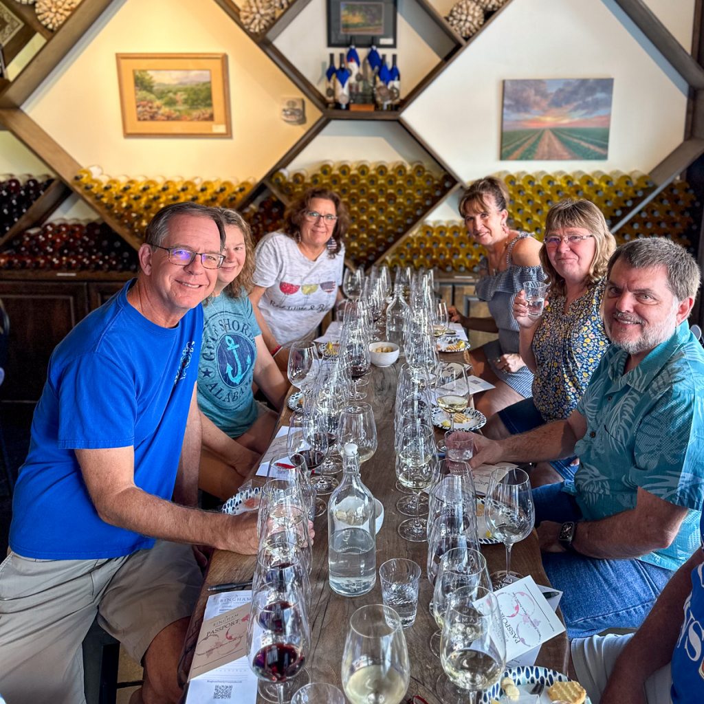 230702_JennChase_0071200web1x1 | Bingham Family Vineyards People enjoying the wine flavor class at Bingham Family Vineyards Grapevine