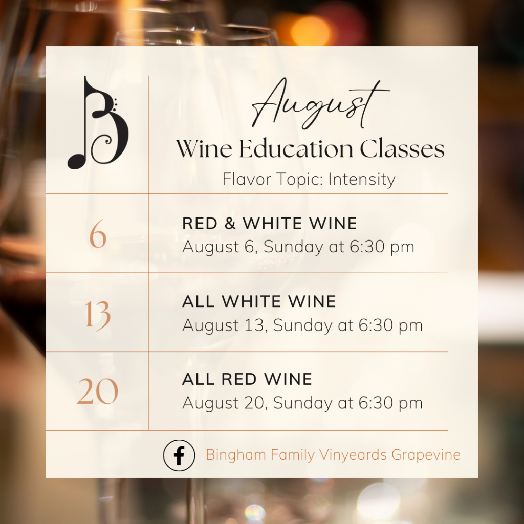 Beige Upcoming Events Instagram Post 3 | Bingham Family Vineyards August Flavor Class Schedule