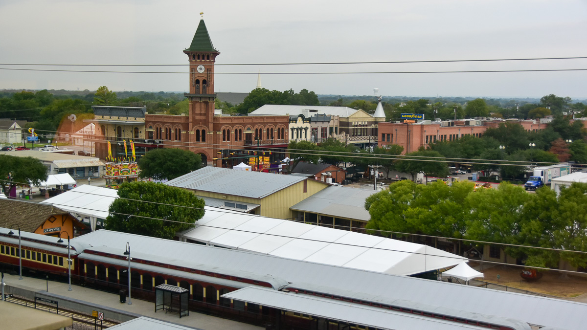 View from the sixth floor of Hotel Vin in Grapevine, Texas