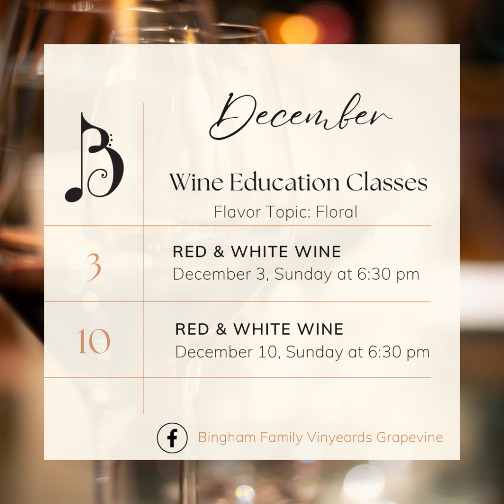 December-1-1 | Bingham Family Vineyards December wine education classes schedule