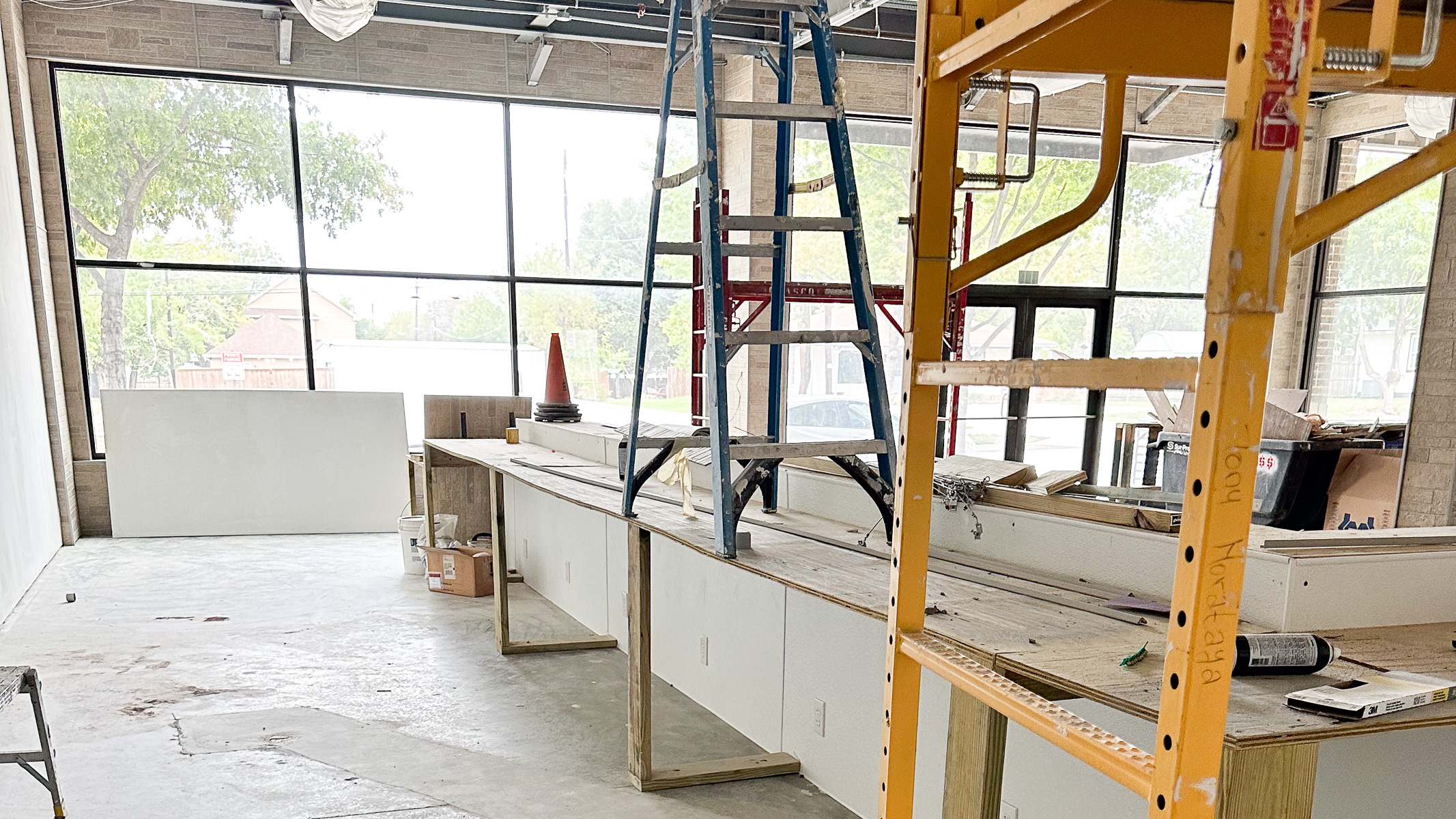 construction at Bingham Family Vineyards, Roanoke, Texas