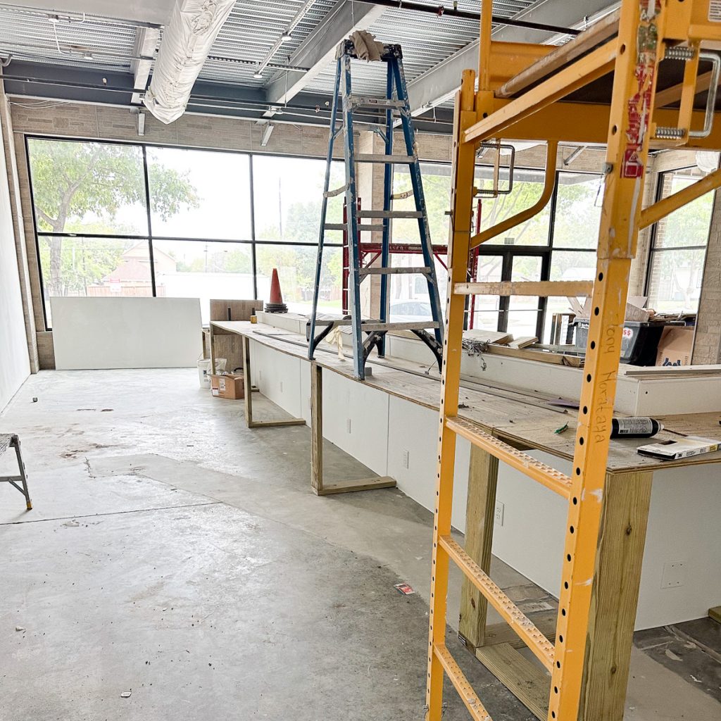 construction at Bingham Family Vineyards, Roanoke, Texas