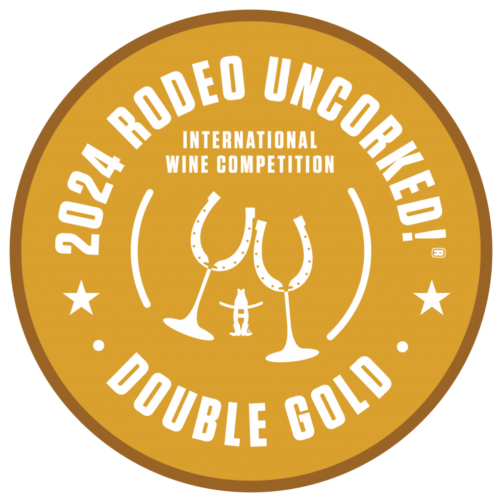 Double-Gold2024Houston | Bingham Family Vineyards double gold medal 2024 Rodeo Uncorked logo
