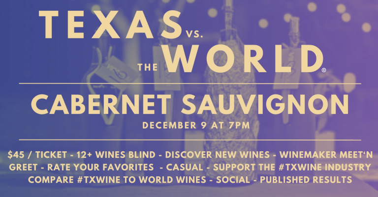 Texas vs. the World with Cabernet Sauvignon at Vinovium in Johnson City, Texas on December 9 at 7:00 pm