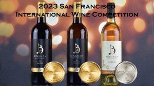 Bingham Family Vineyards winning wines at the 2023 San Francisco International Wine Competition shown with medals