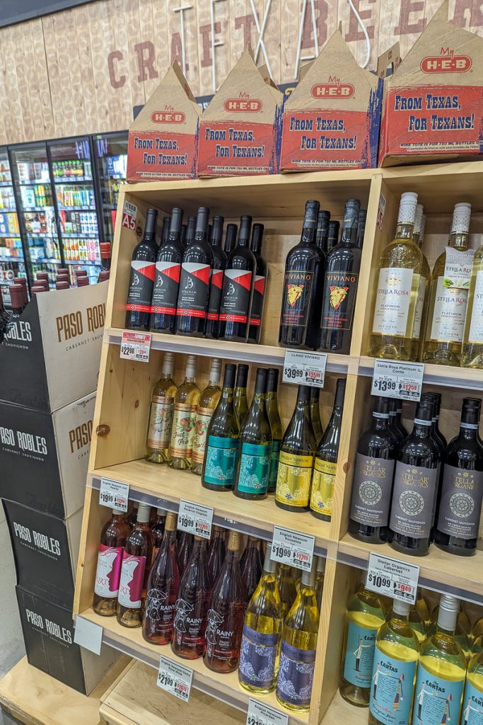 04112024-1200-web-2x3 | Bingham Family Vineyards Blake Eddie Scholarship wine bottles on shelf at HEB in Lubbock, Texas