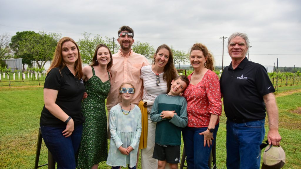 240408_HyeEclipse_032-1200-web-16x9 | Bingham Family Vineyards The Binghams at the solar eclipse on April 8, 2024 at Bingham Family Vineyards, Hye, Texas