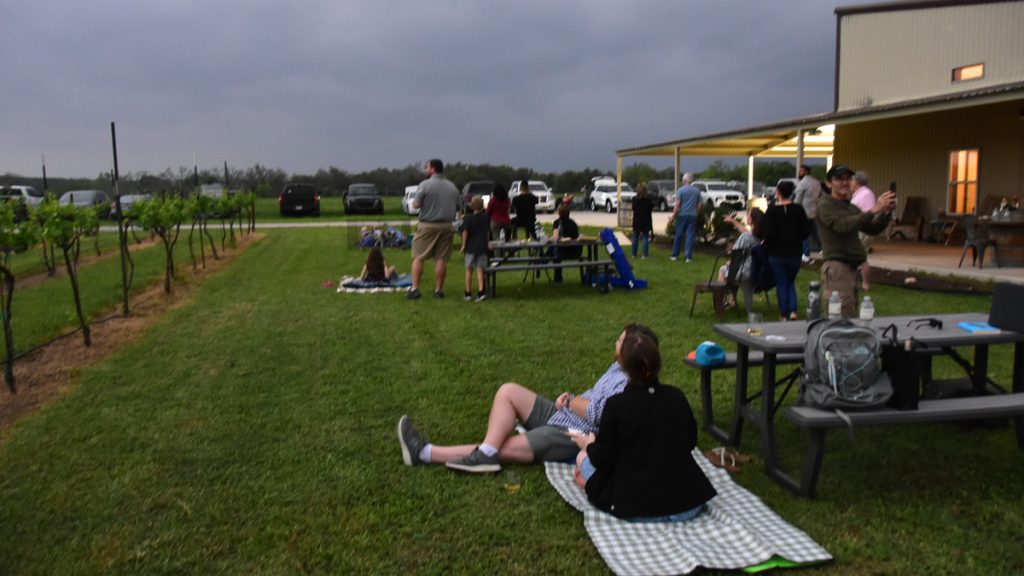 240408_HyeEclipse_039-1200-web-16x9 | Bingham Family Vineyards People gathered for solar eclipse event on April 8, 2024 at Bingham Family Vineyards, Hye, Texas