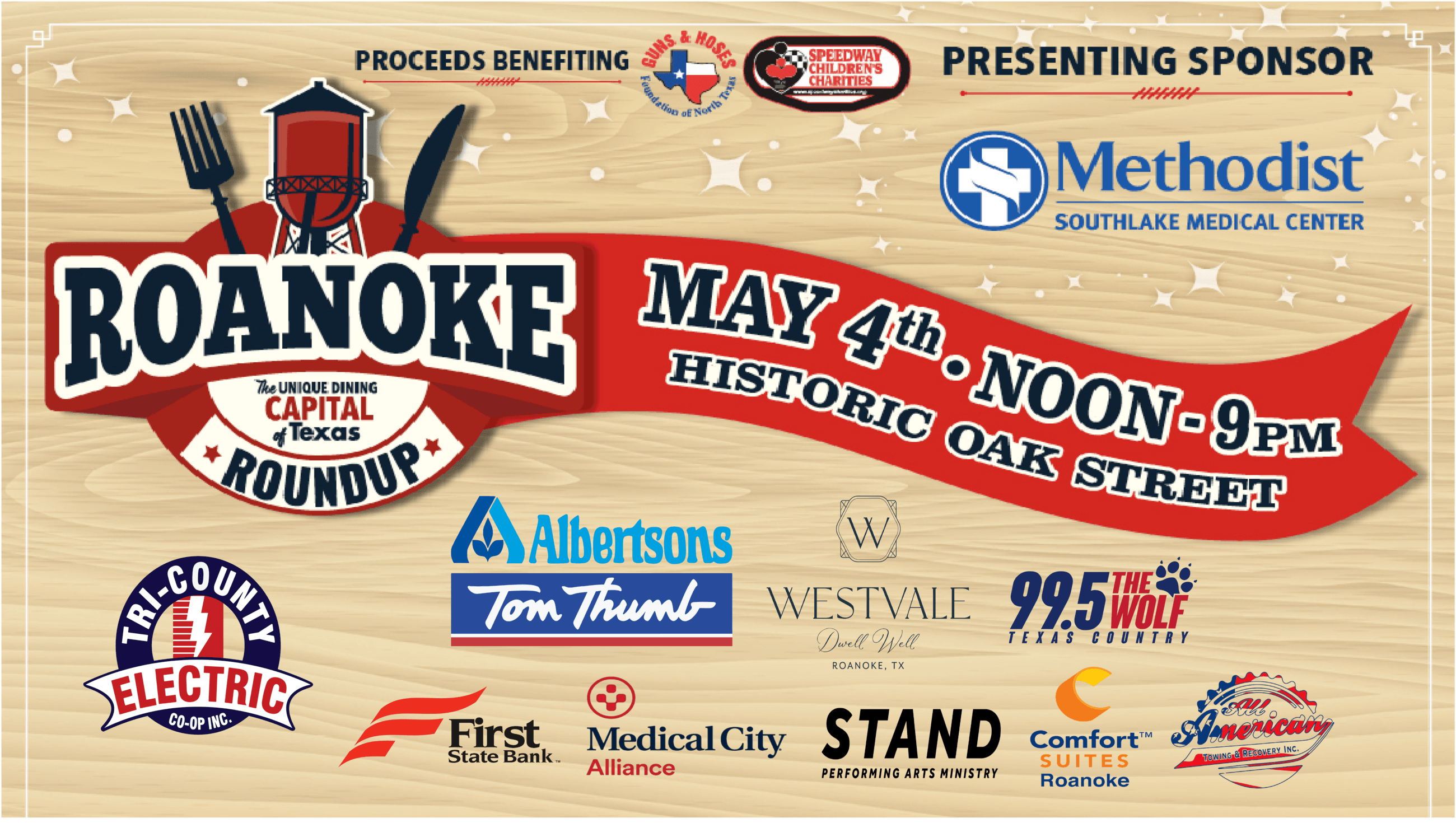 Roanoke Roundup The unique dining capital of Texas, Sponsor Banner
