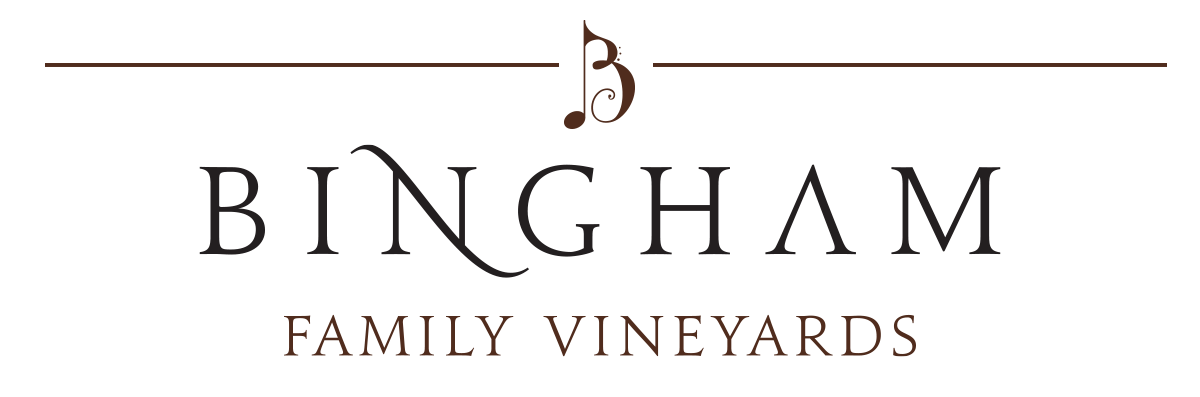 Bingham Family Vineyards Name with Logo above