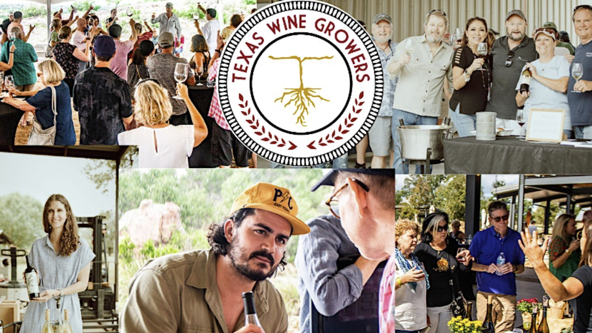 Texas Wine Growers Logo and photos from events