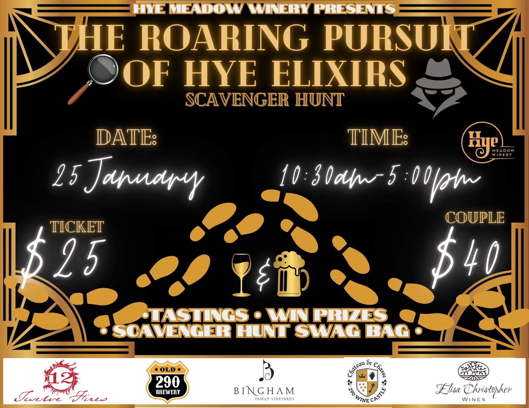 The Roaring Pursuit of Hye Elixirs Scavenger Hunt, January 25, 10:30 - 5:00 pm