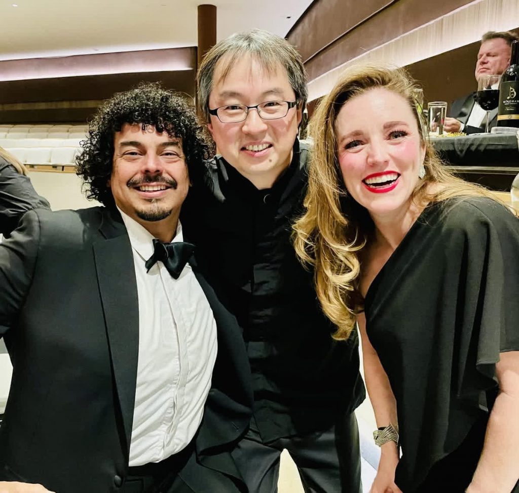 Cho and Bingham wine | Bingham Family Vineyards David Cho and musicians at the Lubbock Symphony Orchestra New Year's Eve concert and dinner