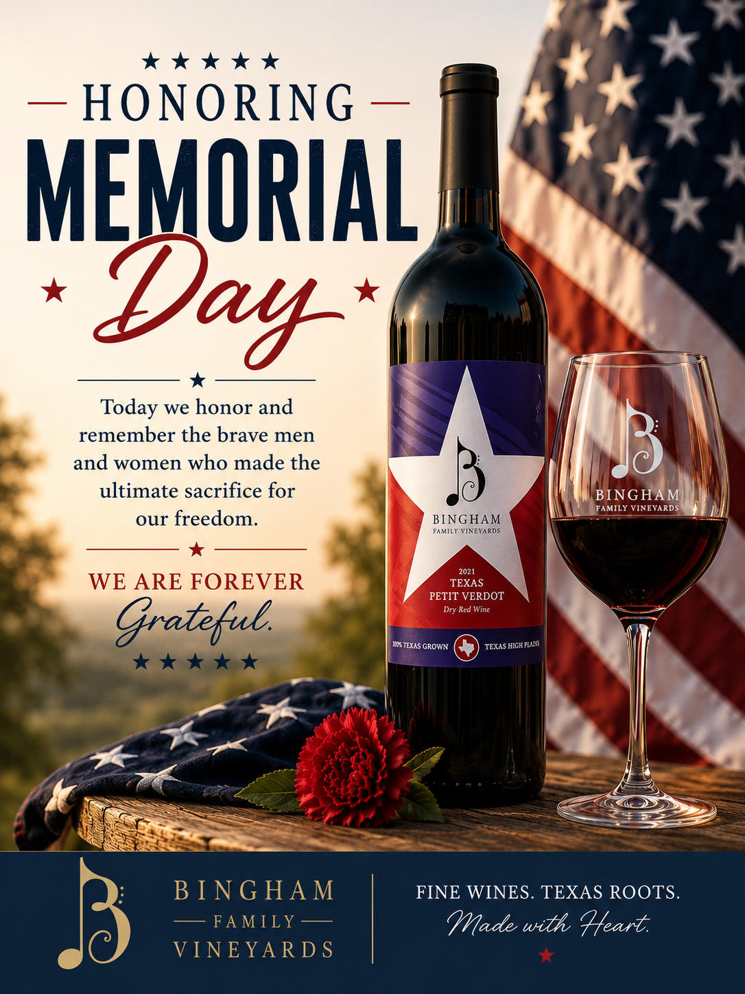 Honoring Memorial Day May 25, 2026, Honoring those who made the ultimate sacrifice for our freedom.