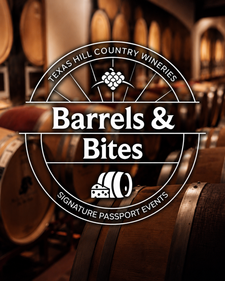 Barrel Bites 2026 4x5 | Bingham Family Vineyards Texas Hill Country Barrel and Bites passport event, Friday - Sunday, June 12-14, 2026. Visit Bingham Family Vineyards during the event. 4x5