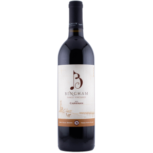 bottle of Bingham Family Vineyards 2021 Carignan