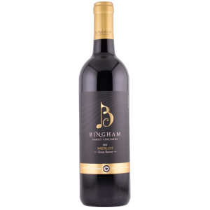 bottle of 2021 Reserve Merlot from Bingham Family Vineyards