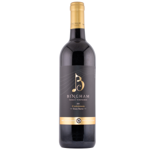 bottle of Bingham Family Vineyards 2021 Reserve Carignan